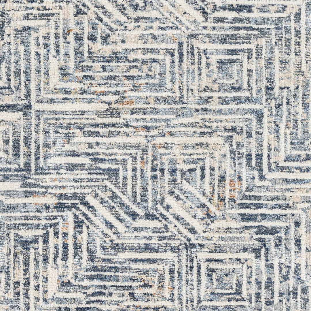 Capaga Contemporary Blue And Beige Area Rug - The Rug Decor