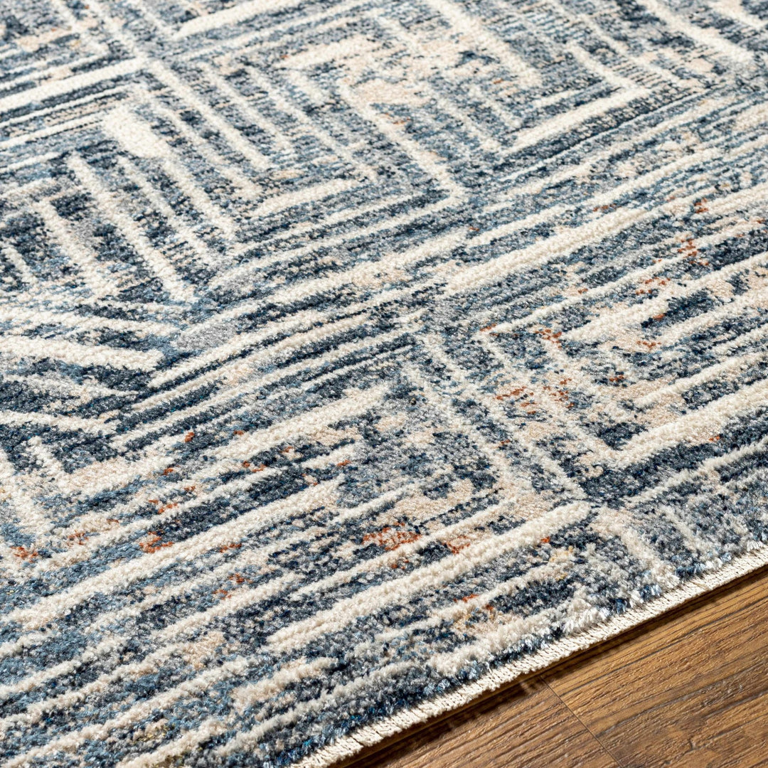 Capaga Contemporary Blue And Beige Area Rug - The Rug Decor