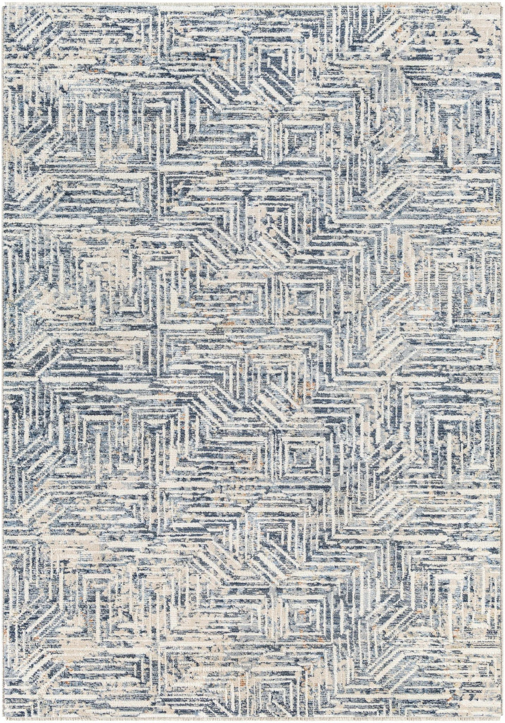 Capaga Contemporary Blue And Beige Area Rug - The Rug Decor