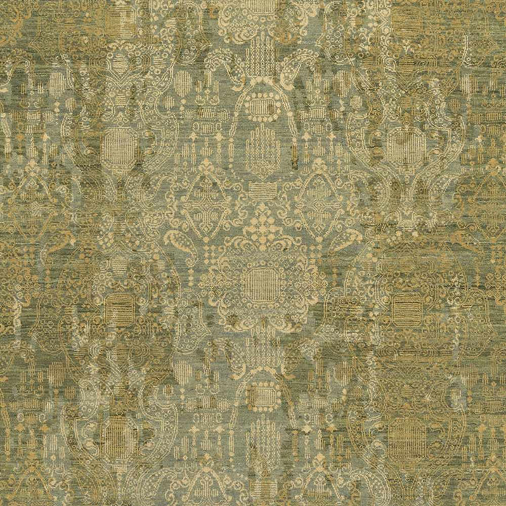 Caratunk Green Traditional Style Hand Knotted Wool Area Rug