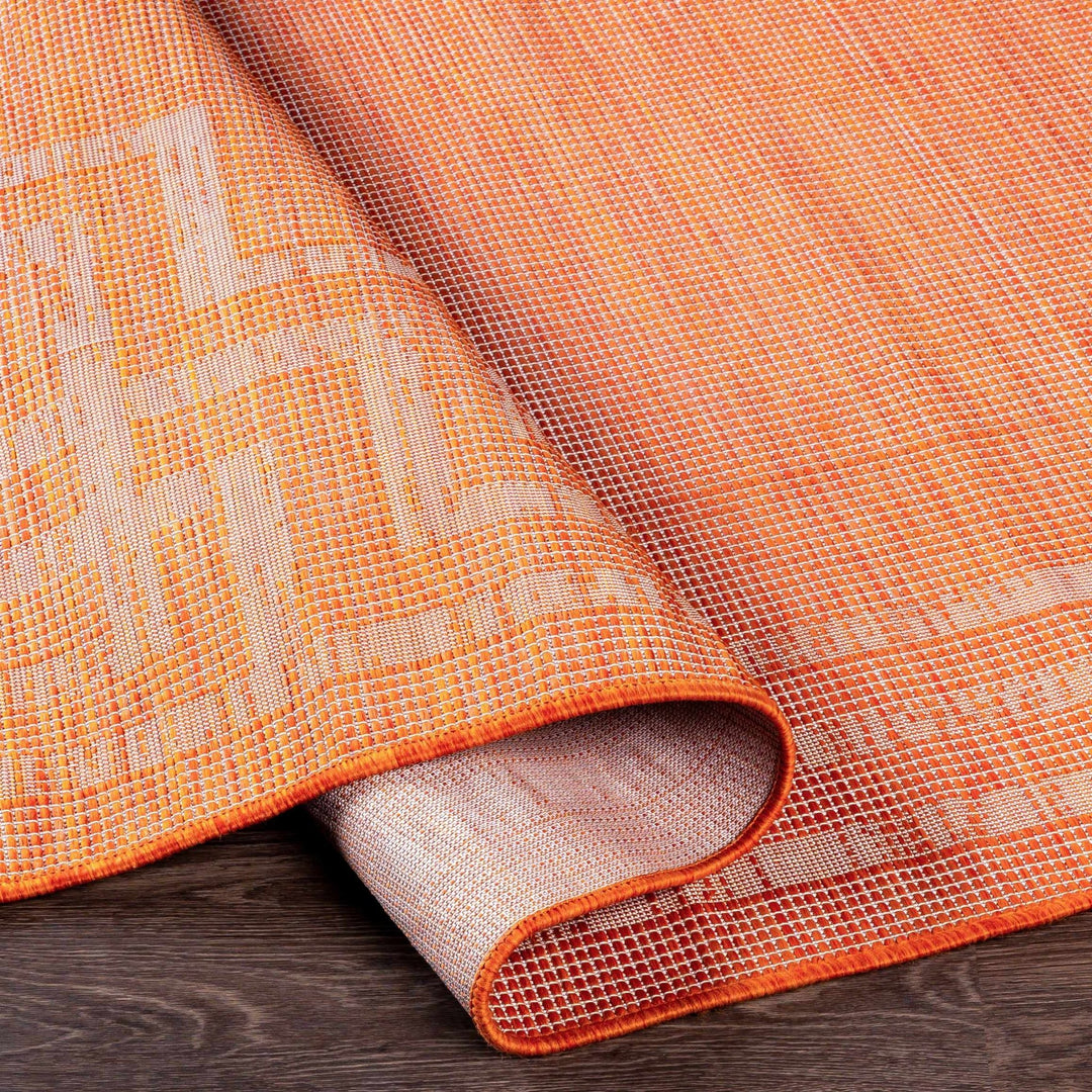 Caravonica Orange Modern Style Outdoor Area Rug - The Rug Decor