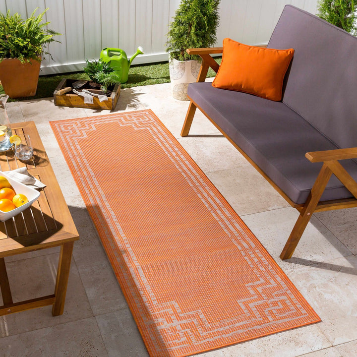 Caravonica Orange Modern Style Outdoor Area Rug - The Rug Decor