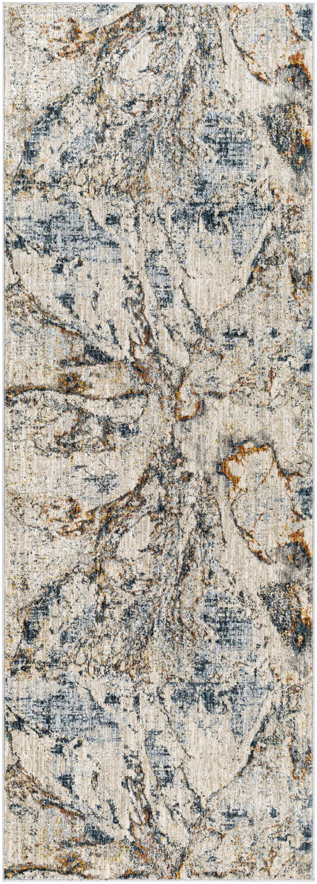 Cardup Ivory And Blue Modern Abstract Design Area Rug