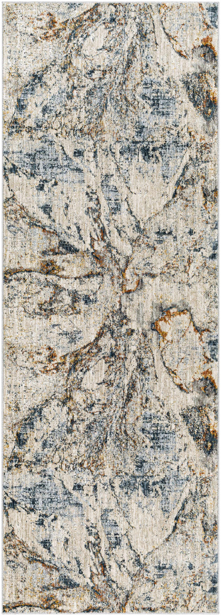 Cardup Ivory And Blue Modern Abstract Design Area Rug