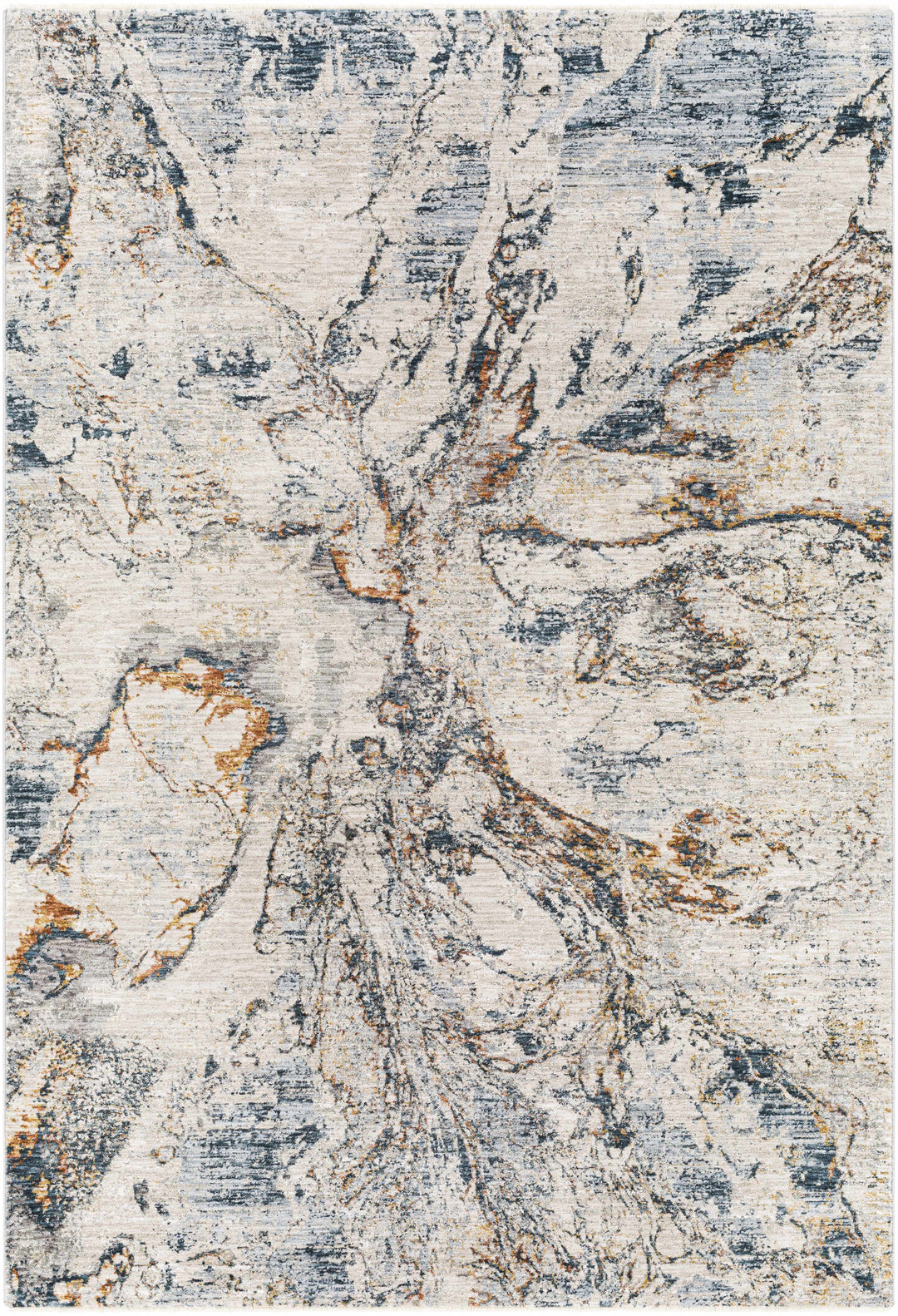 Cardup Ivory And Blue Modern Abstract Design Area Rug