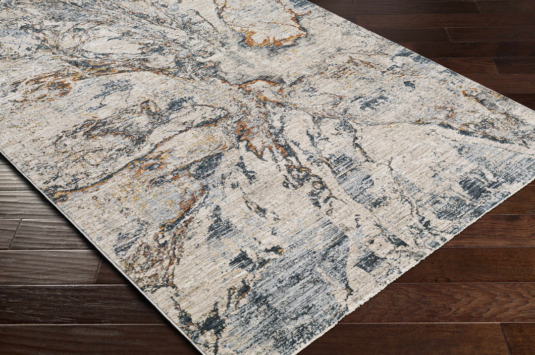 Cardup Ivory And Blue Modern Abstract Design Area Rug
