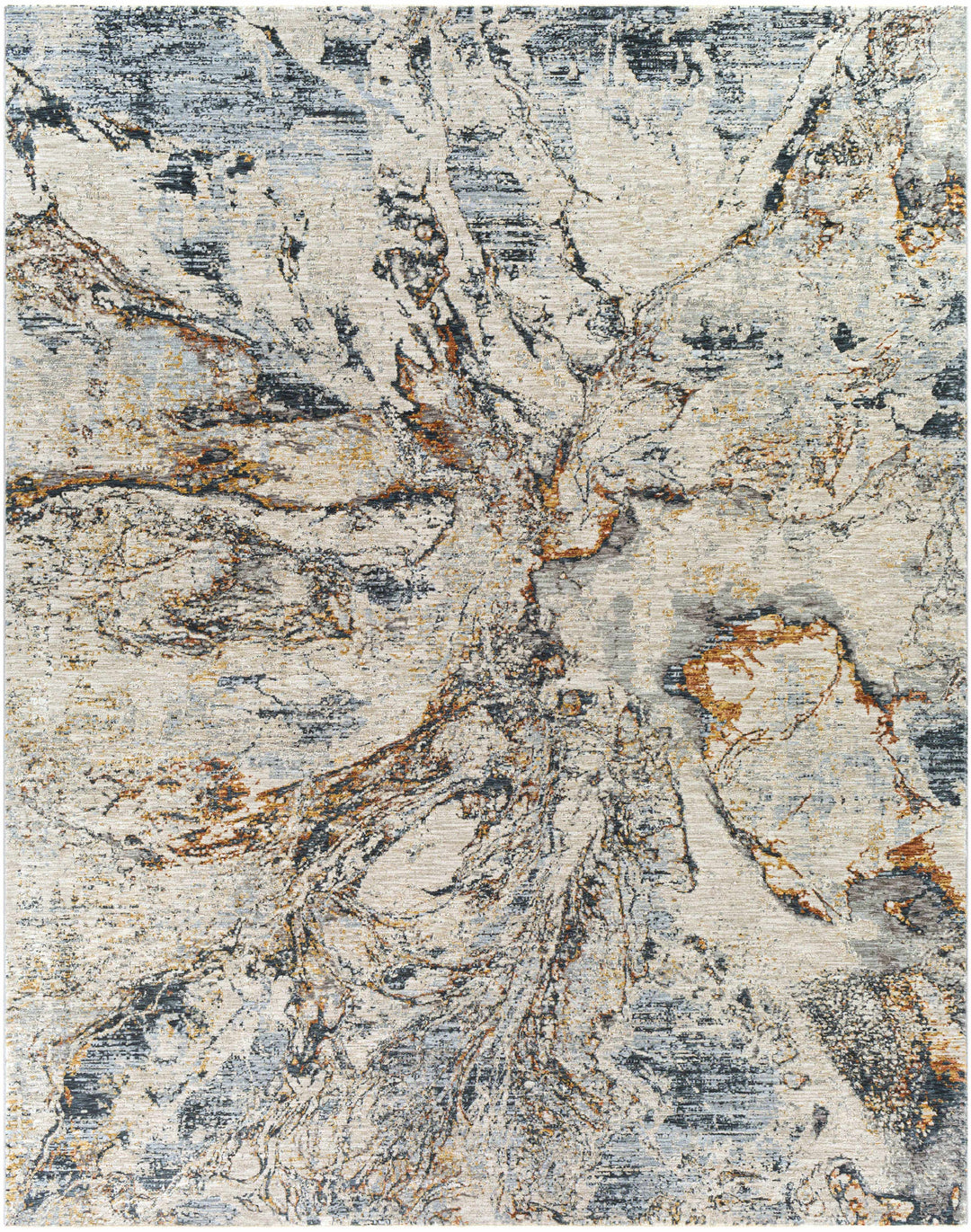 Cardup Ivory And Blue Modern Abstract Design Area Rug