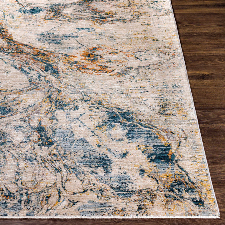 Cardup Ivory And Blue Modern Abstract Design Area Rug