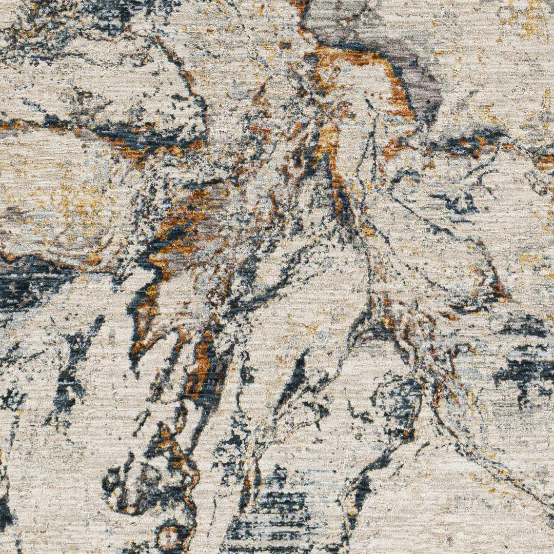 Cardup Ivory And Blue Modern Abstract Design Area Rug