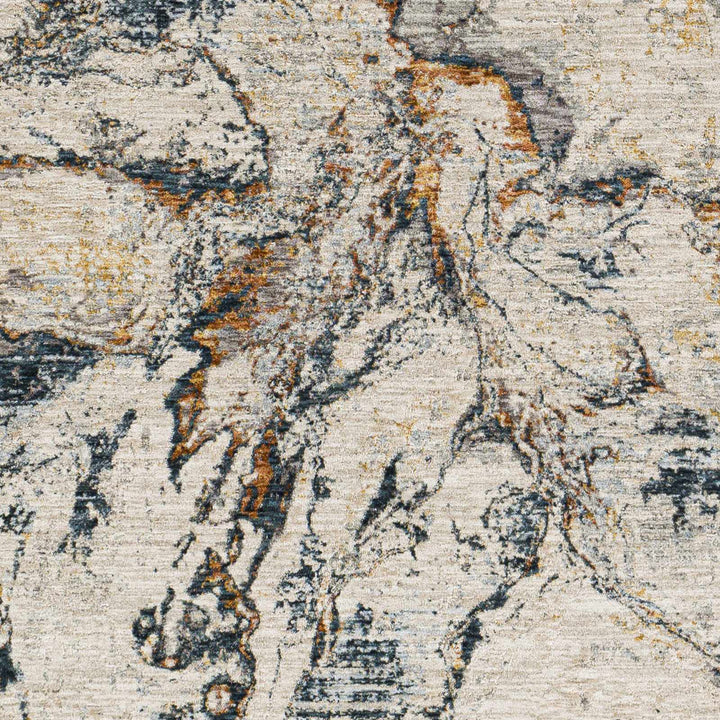 Cardup Ivory And Blue Modern Abstract Design Area Rug