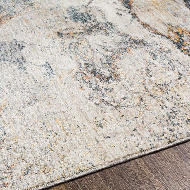 Cardup Ivory And Blue Modern Abstract Design Area Rug