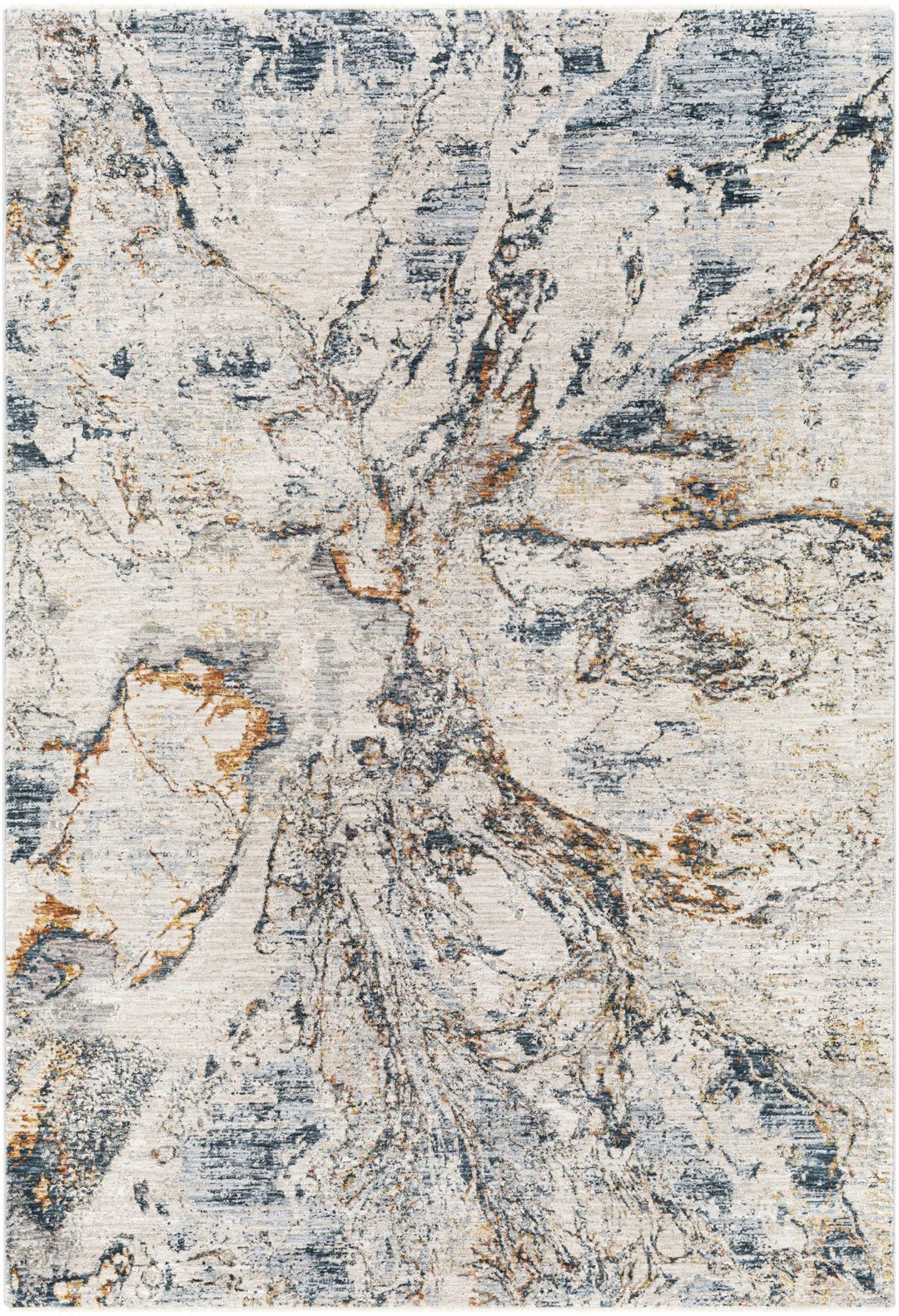 Cardup Ivory And Blue Modern Abstract Design Area Rug - The Rug Decor