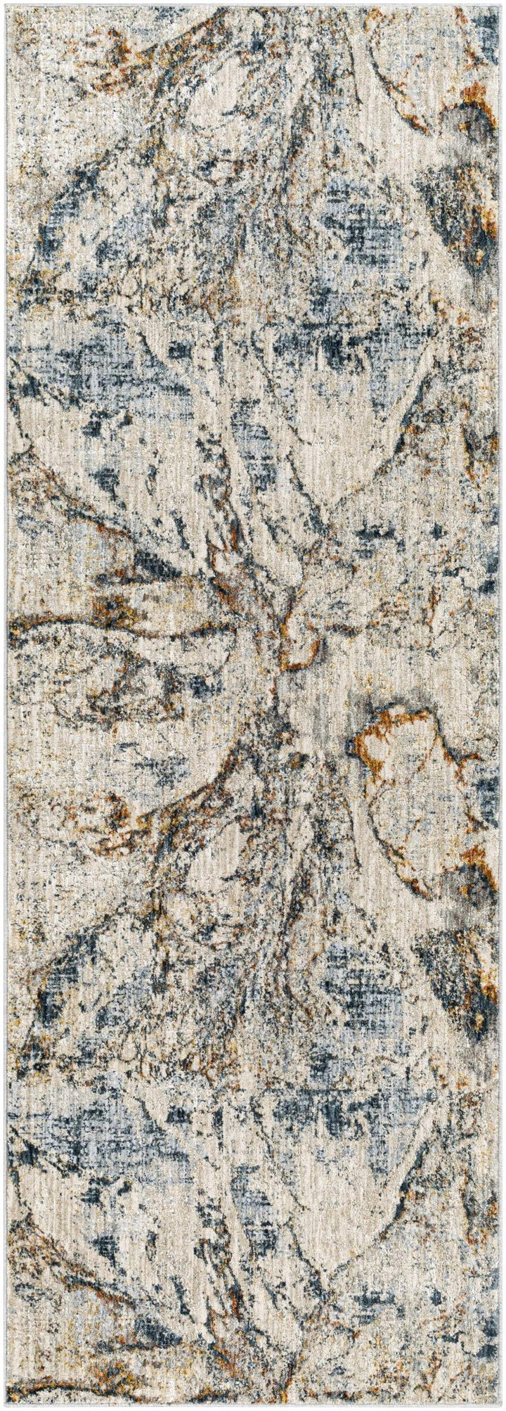 Cardup Ivory And Blue Modern Abstract Design Area Rug - The Rug Decor