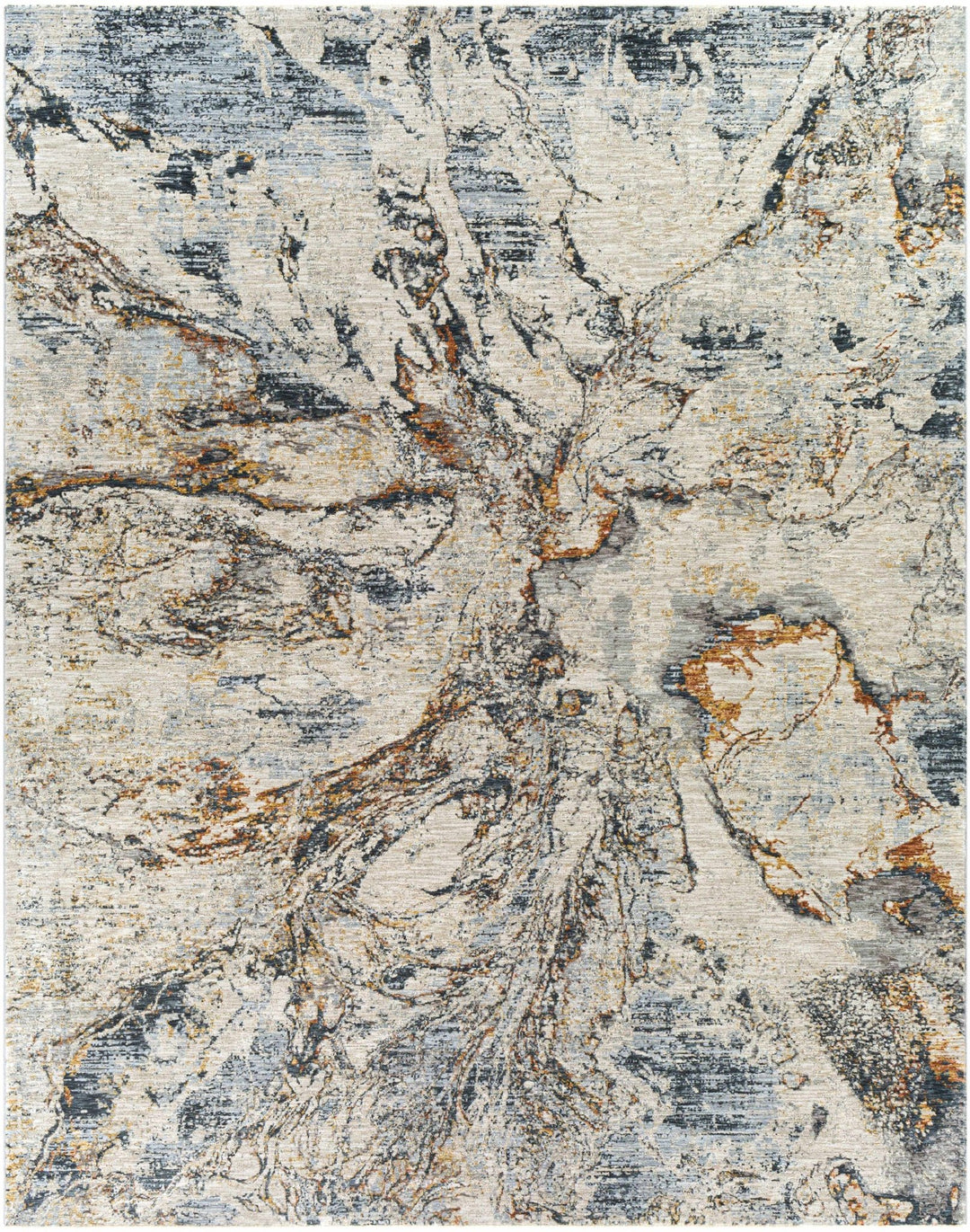 Cardup Ivory And Blue Modern Abstract Design Area Rug - The Rug Decor
