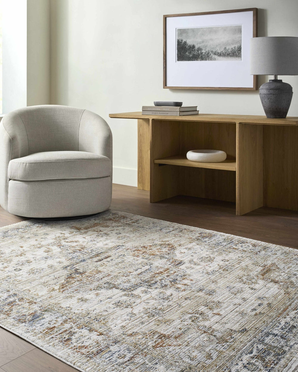 Cargan Traditional Style Ivory And Gray Area Rug - The Rug Decor