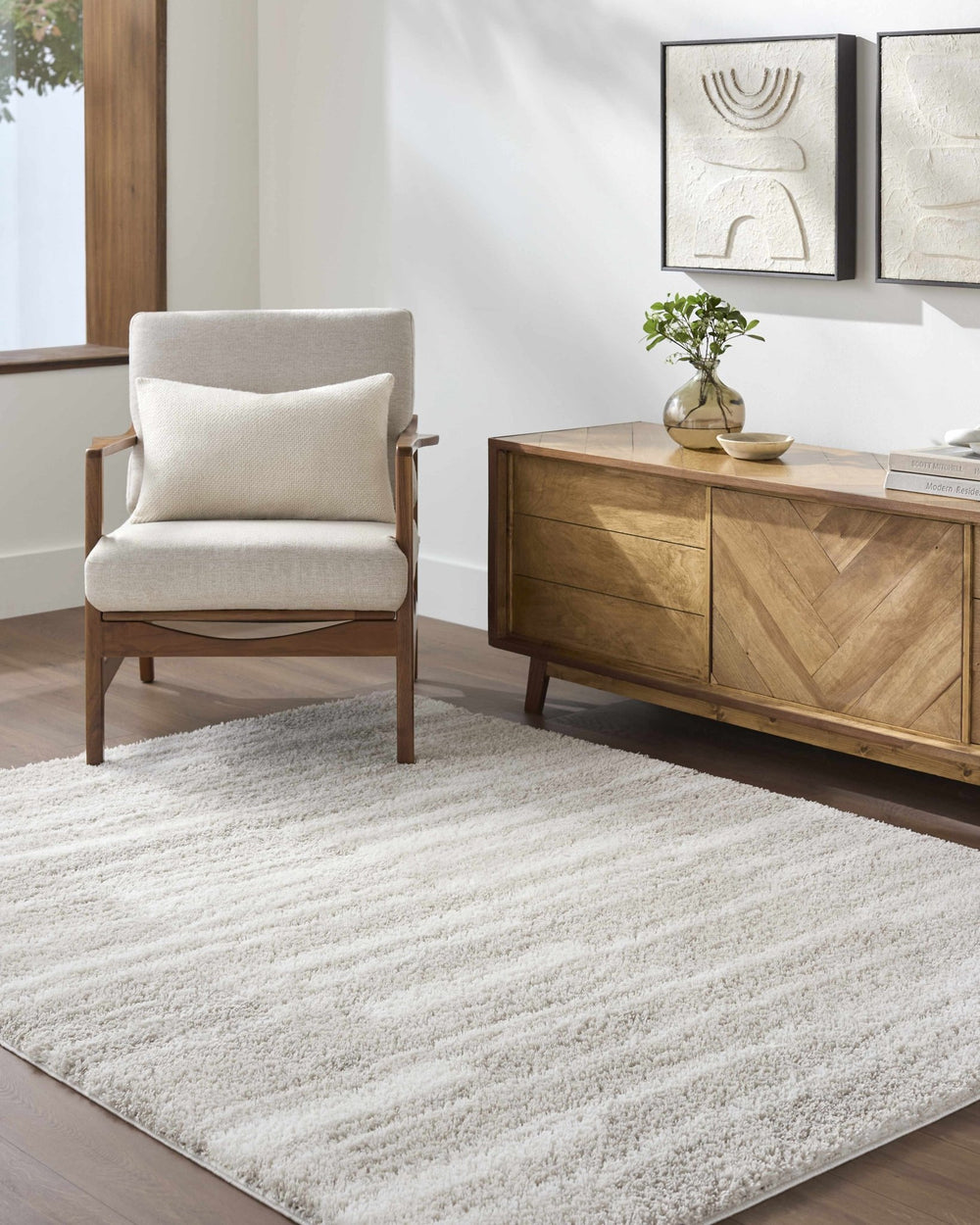 Carlen Contemporary Abstract Beige And Ivory Rug - The Rug Decor