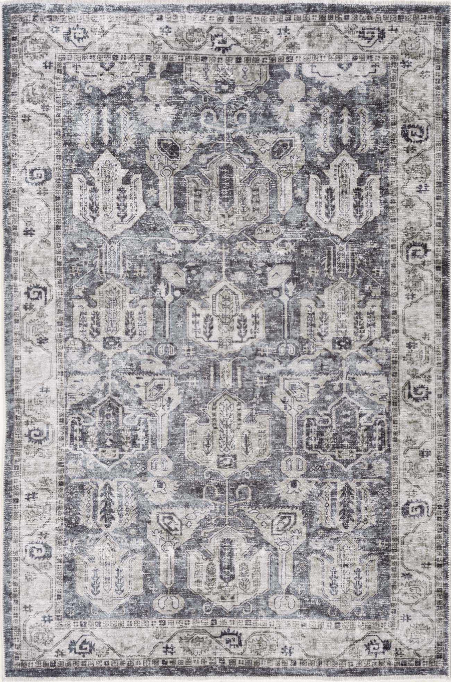 Carnig washed out Style Ivory And Gray Area Rug - The Rug Decor