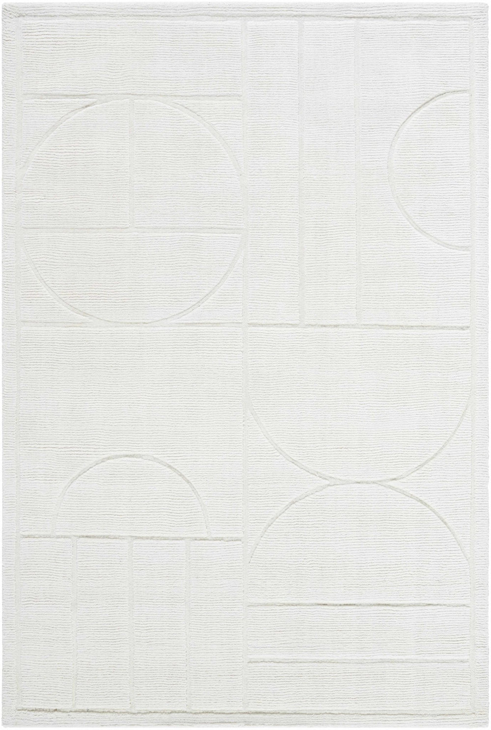 Carola Contemporary Style Off White Hand Loomed Wool Rug - The Rug Decor