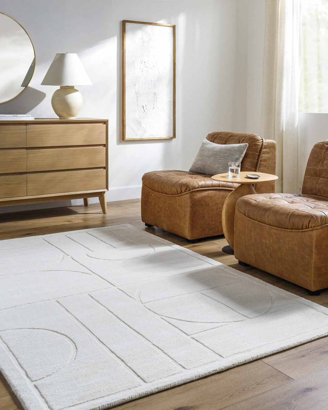 Carola Contemporary Style Off White Hand Loomed Wool Rug - The Rug Decor