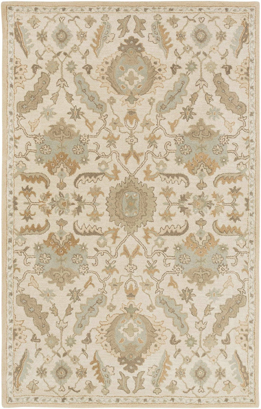 Carrolltown Traditional Oushak Beige and Cream Area Rug - The Rug Decor