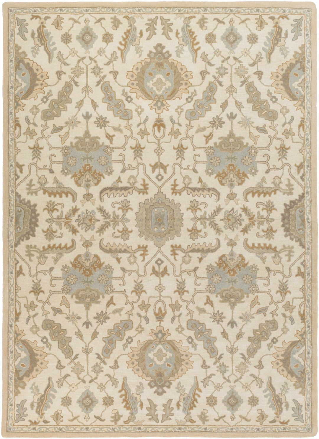 Carrolltown Traditional Oushak Beige and Cream Area Rug - The Rug Decor