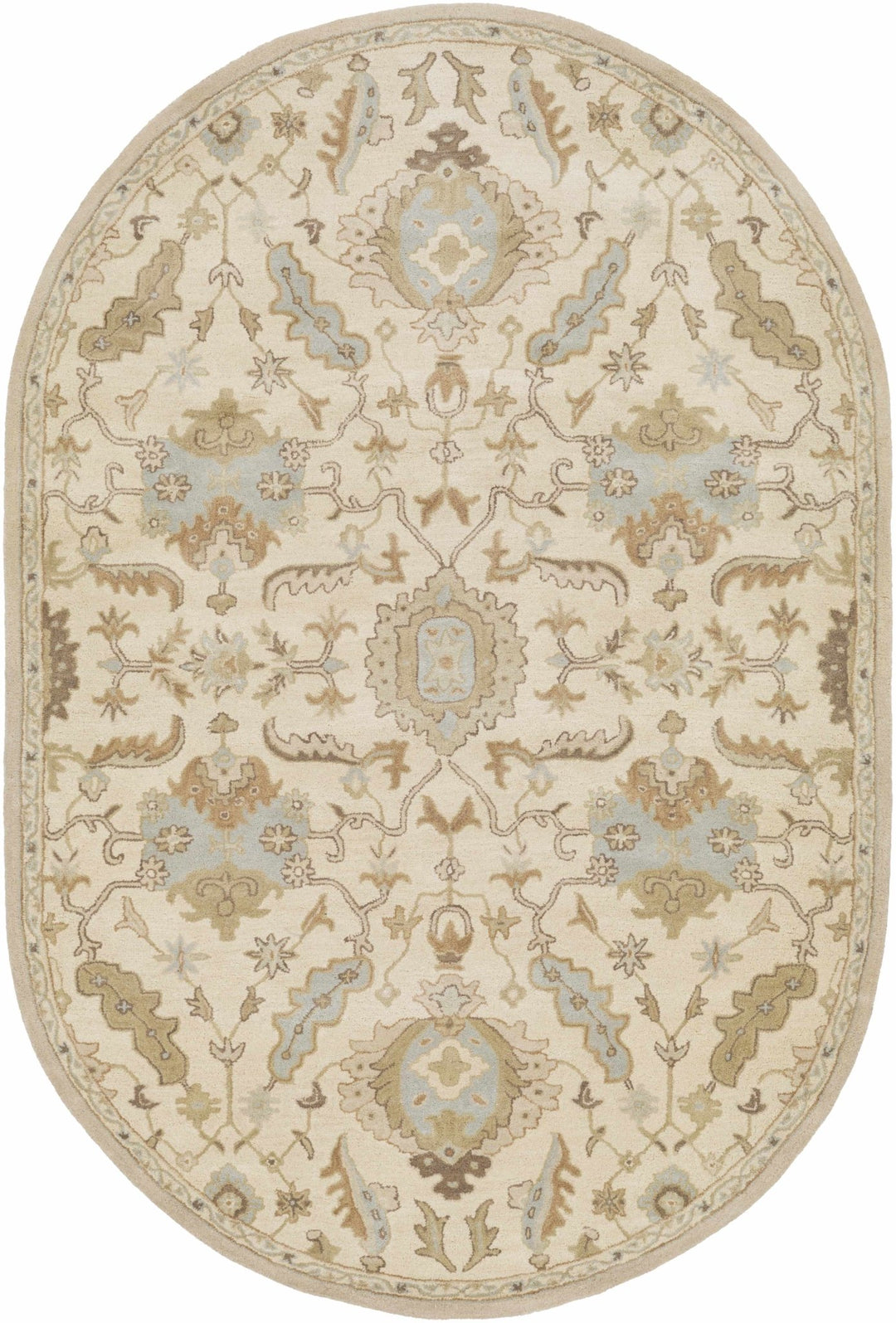 Carrolltown Traditional Oushak Beige and Cream Area Rug - The Rug Decor