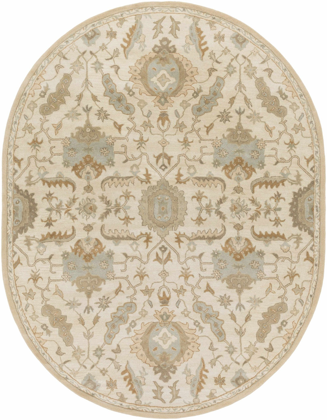 Carrolltown Traditional Oushak Beige and Cream Area Rug - The Rug Decor