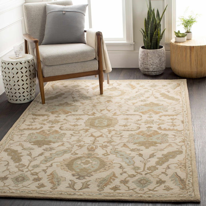 Carrolltown Traditional Oushak Beige and Cream Area Rug - The Rug Decor