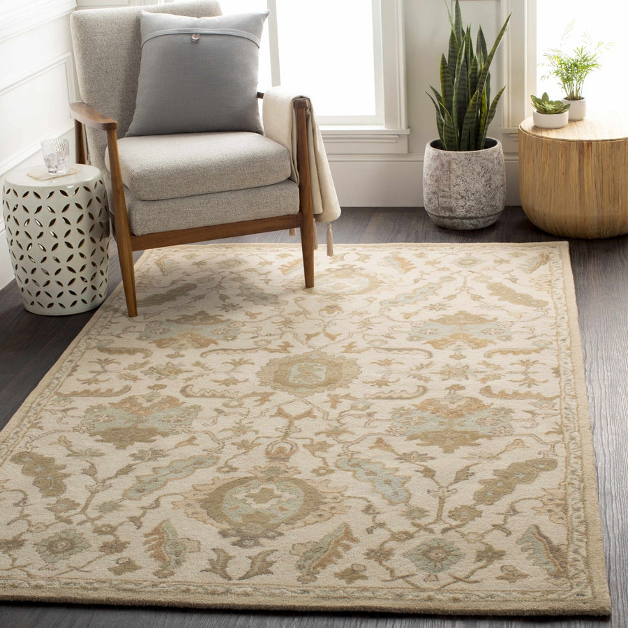 Carrolltown Traditional Oushak Beige and Cream Area Rug - The Rug Decor