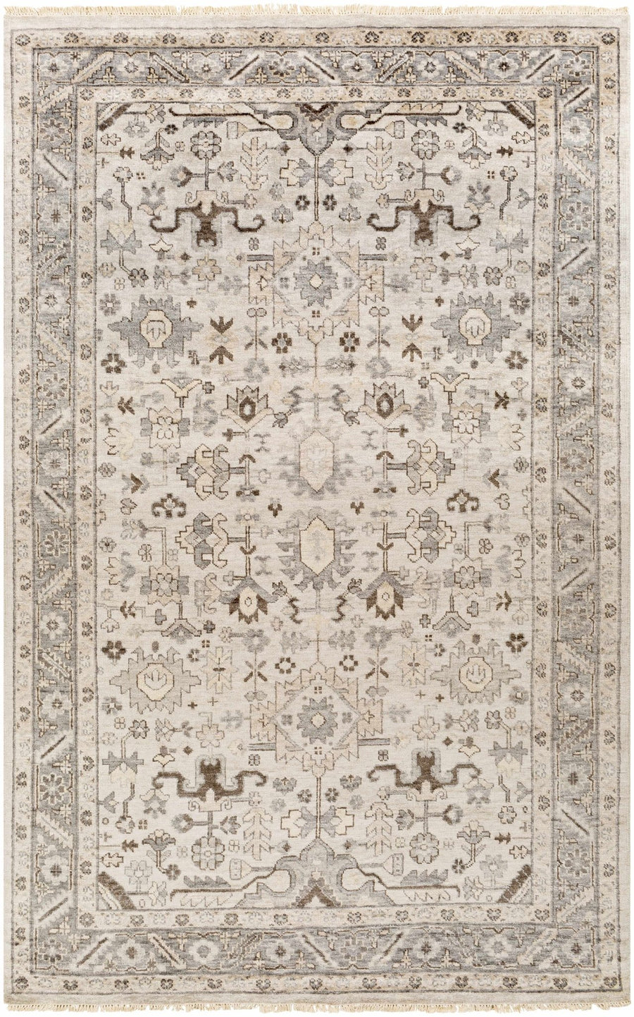 Carthage Traditional Style Beige And Gray Hand Knotted Area Rug - The Rug Decor