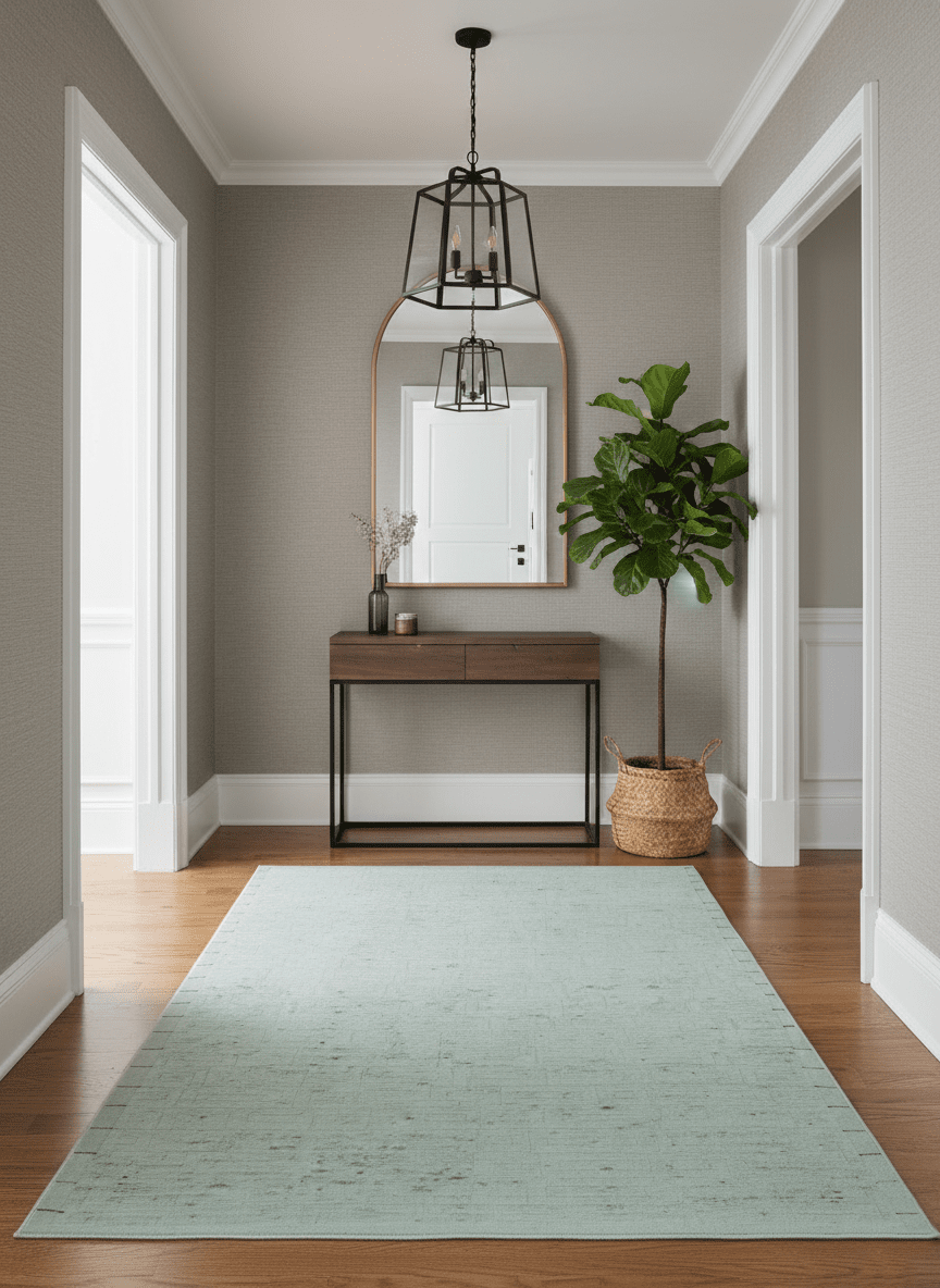 Carved Texture Modern Geometrical Design Custom Made Ivory and Light Blue Wool Area Rug - The Rug Decor