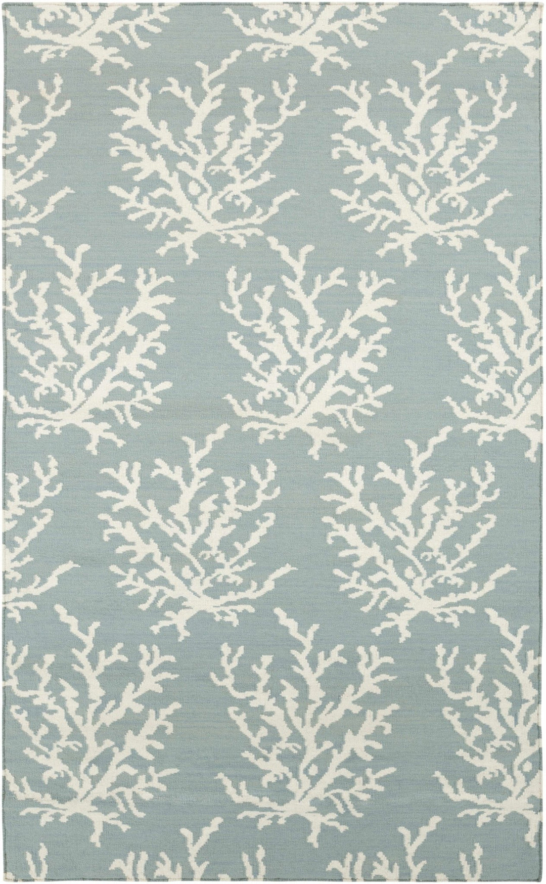 Carversville Ice Blue Botanical Design Hand Woven Wool Rug - The Rug Decor