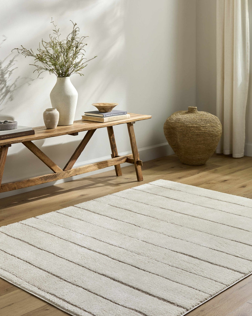 Cascade Modern Ivory Stripes Area Rug - The Rug Decor