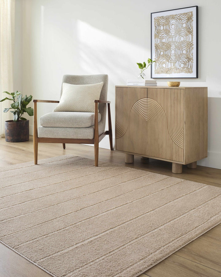 Cascade Modern Stripes Beige Area Rug - The Rug Decor