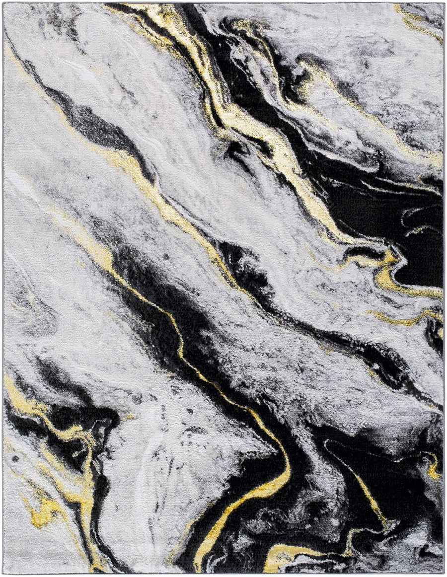 Casmir Contemporary Abstract Gray And Black Rug - The Rug Decor