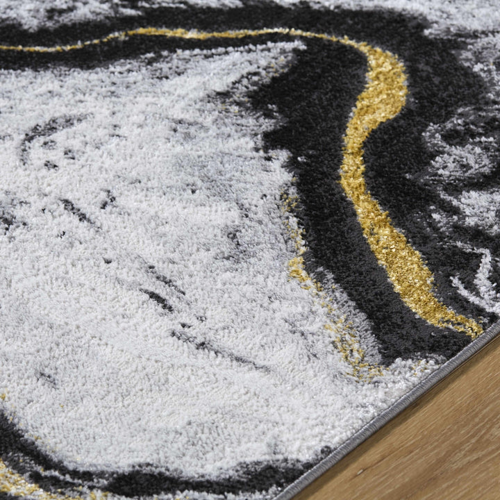 Casmir Contemporary Abstract Gray And Black Rug - The Rug Decor