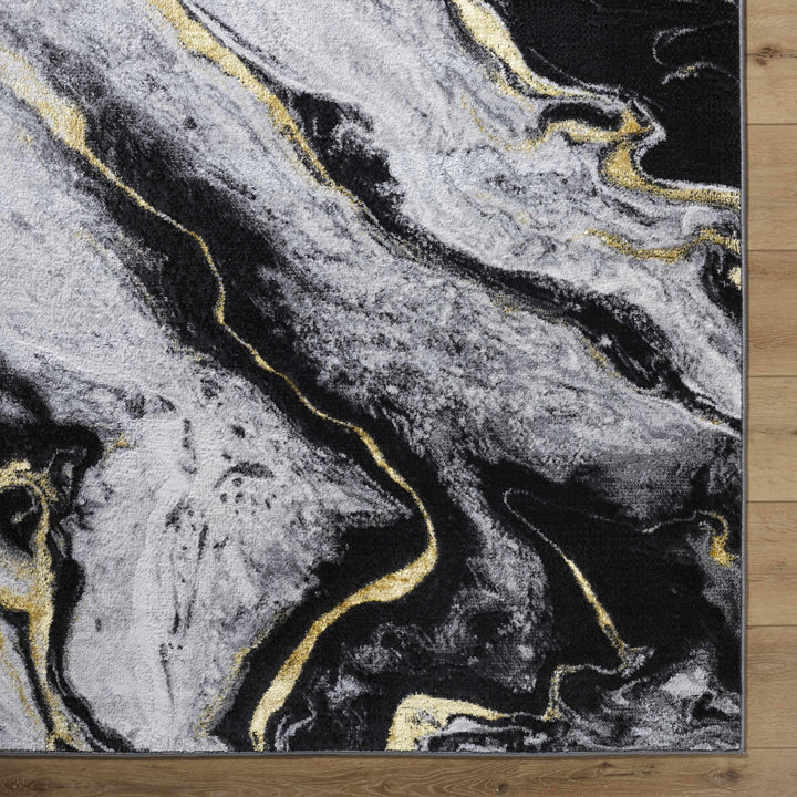 Casmir Contemporary Abstract Gray And Black Rug - The Rug Decor