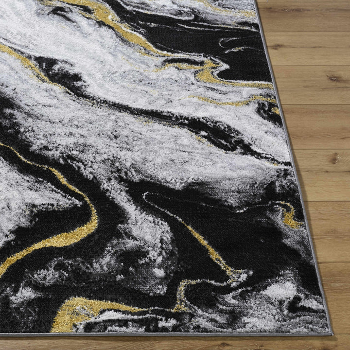 Casmir Contemporary Abstract Gray And Black Rug - The Rug Decor