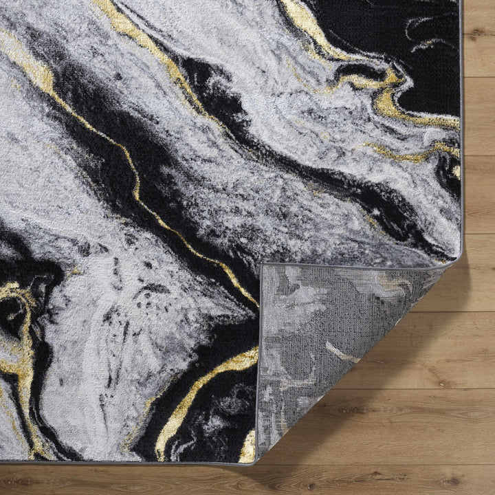 Casmir Contemporary Abstract Gray And Black Rug - The Rug Decor