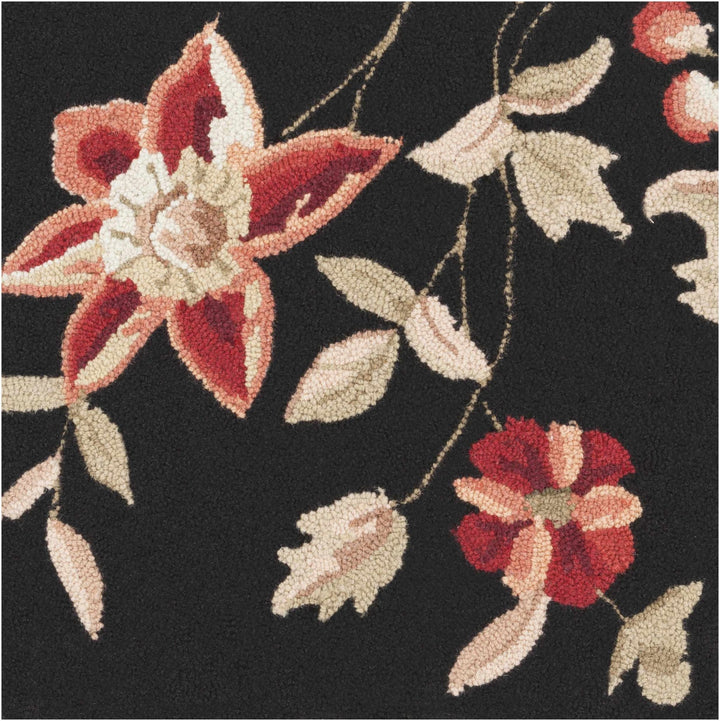 Casselton Traditional Floral Design Black Area Rug - The Rug Decor