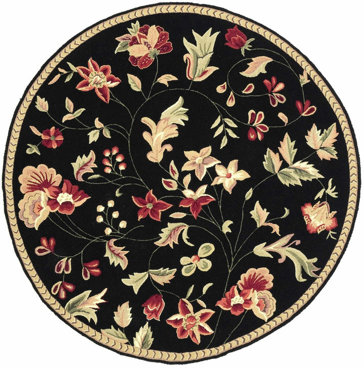 Casselton Traditional Floral Design Black Area Rug - The Rug Decor