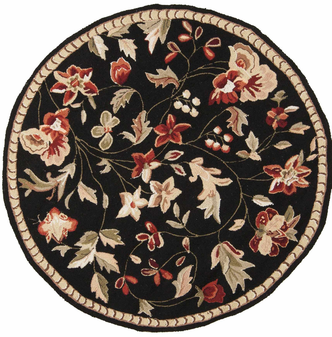 Casselton Traditional Floral Design Black Area Rug - The Rug Decor