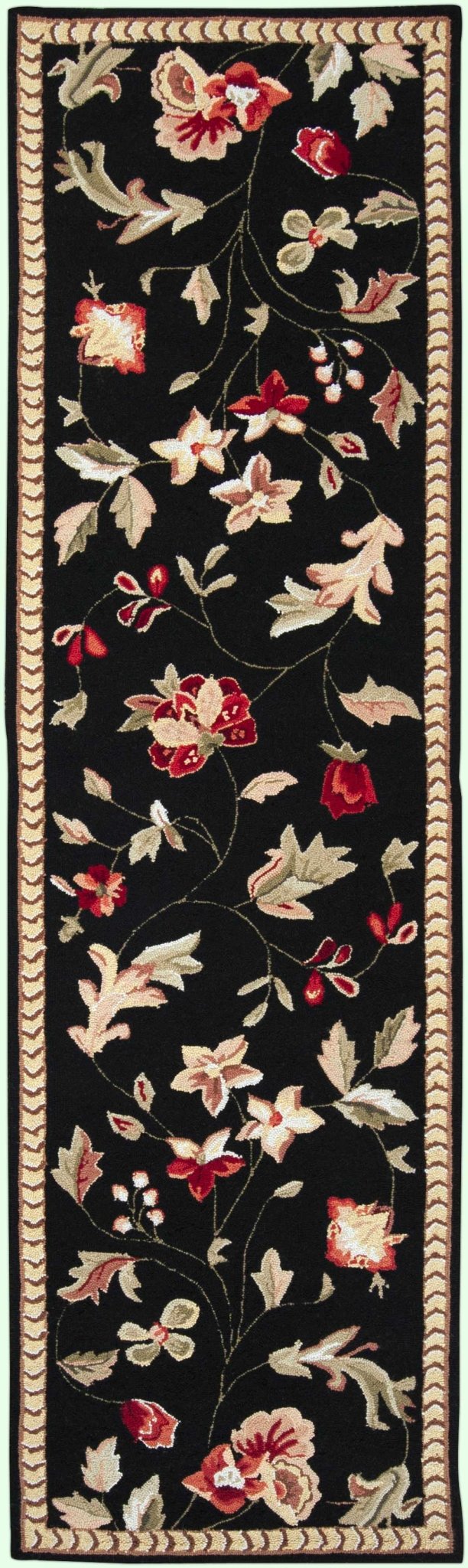 Casselton Traditional Floral Design Black Area Rug - The Rug Decor