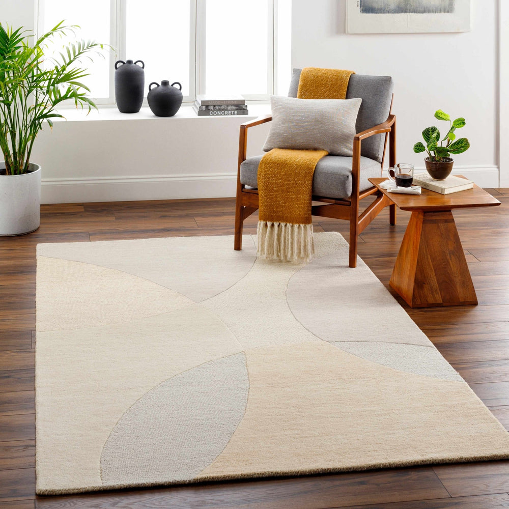 Cassiopeia Abstract Design Brown & Beige Hand Tufted Wool Rug - The Rug Decor