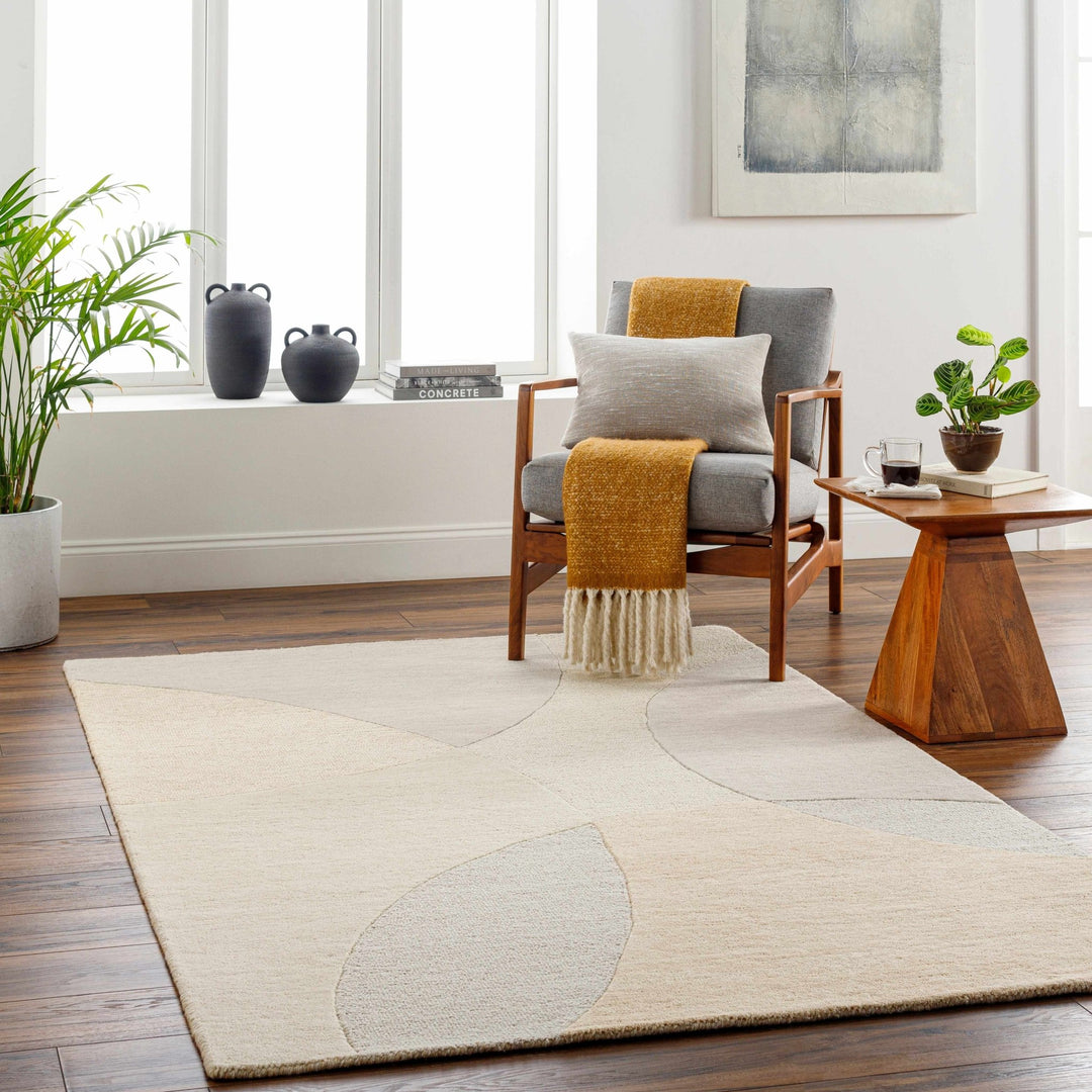 Cassiopeia Abstract Design Brown & Beige Hand Tufted Wool Rug - The Rug Decor