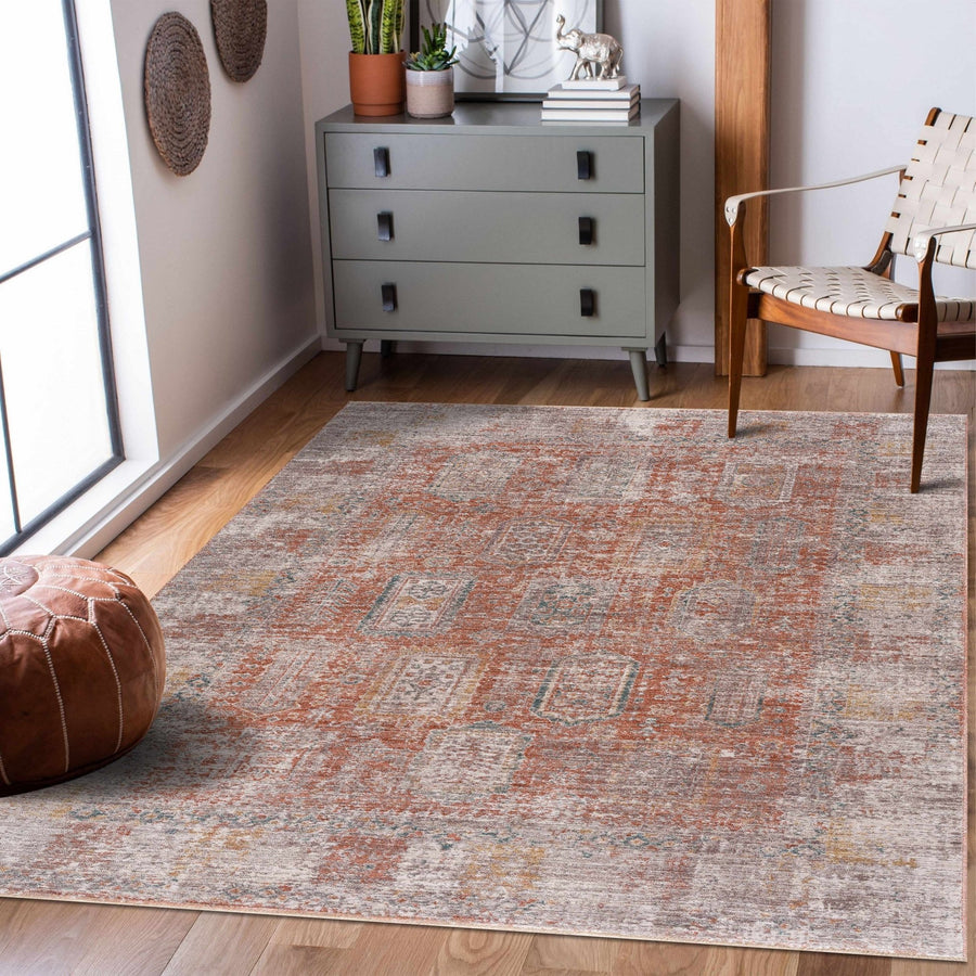 Casta Traditional Design Brown And Gray Rug - The Rug Decor