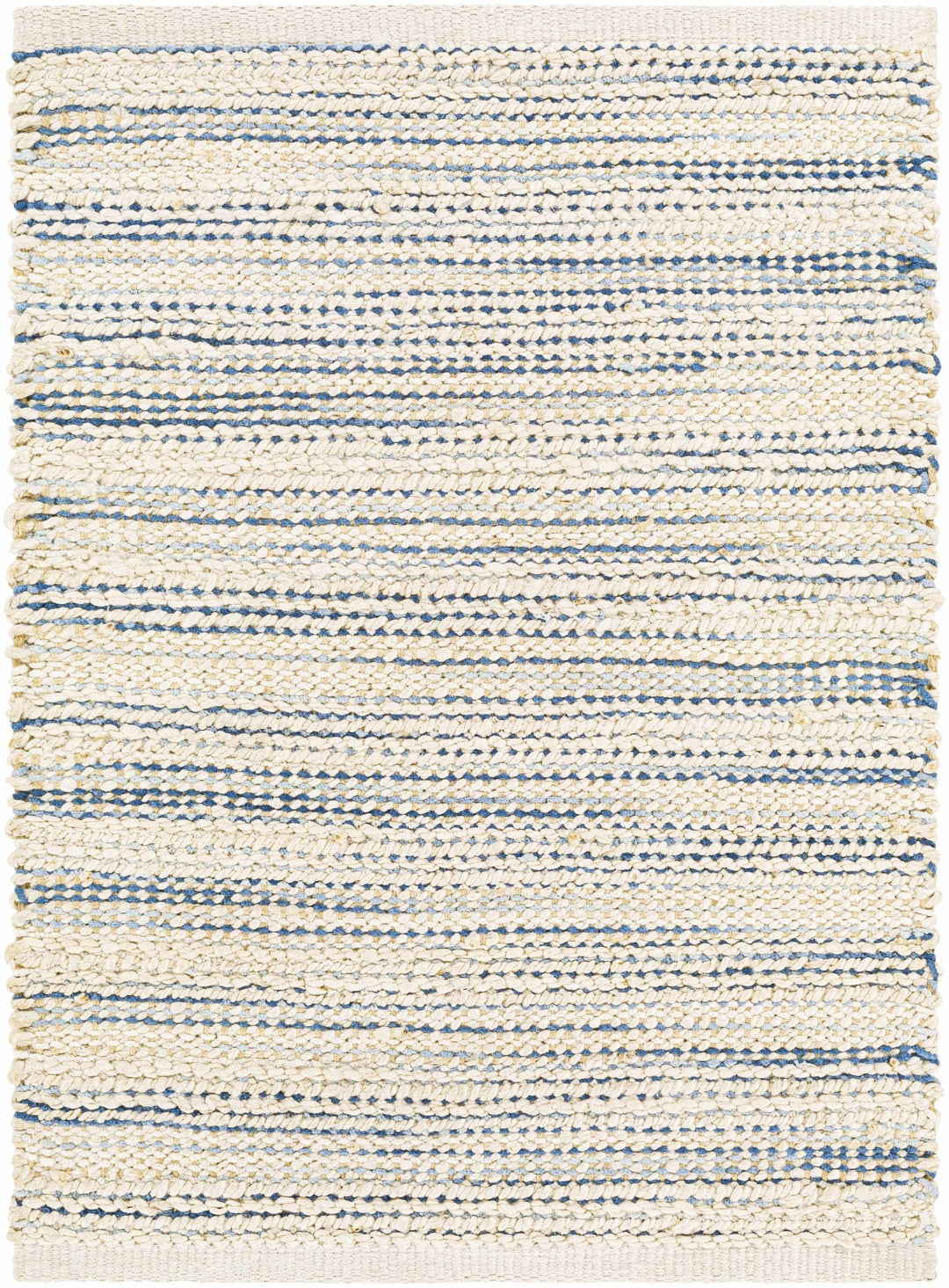 Castillejos Modern Abstract Ivory And Blue Hand Woven Area Rug - The Rug Decor