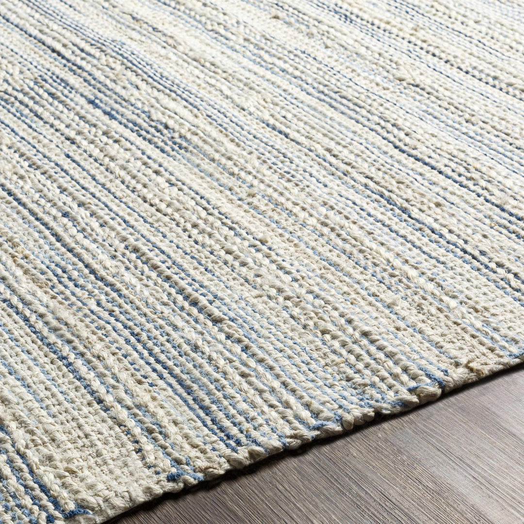 Castillejos Modern Abstract Ivory And Blue Hand Woven Area Rug - The Rug Decor