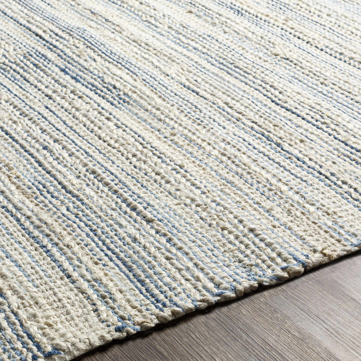 Castillejos Modern Abstract Ivory And Blue Hand Woven Area Rug - The Rug Decor