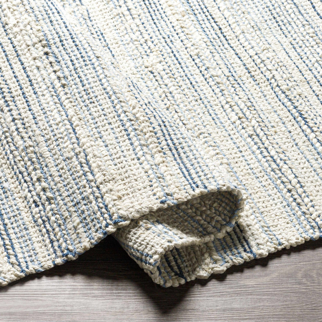 Castillejos Modern Abstract Ivory And Blue Hand Woven Area Rug - The Rug Decor